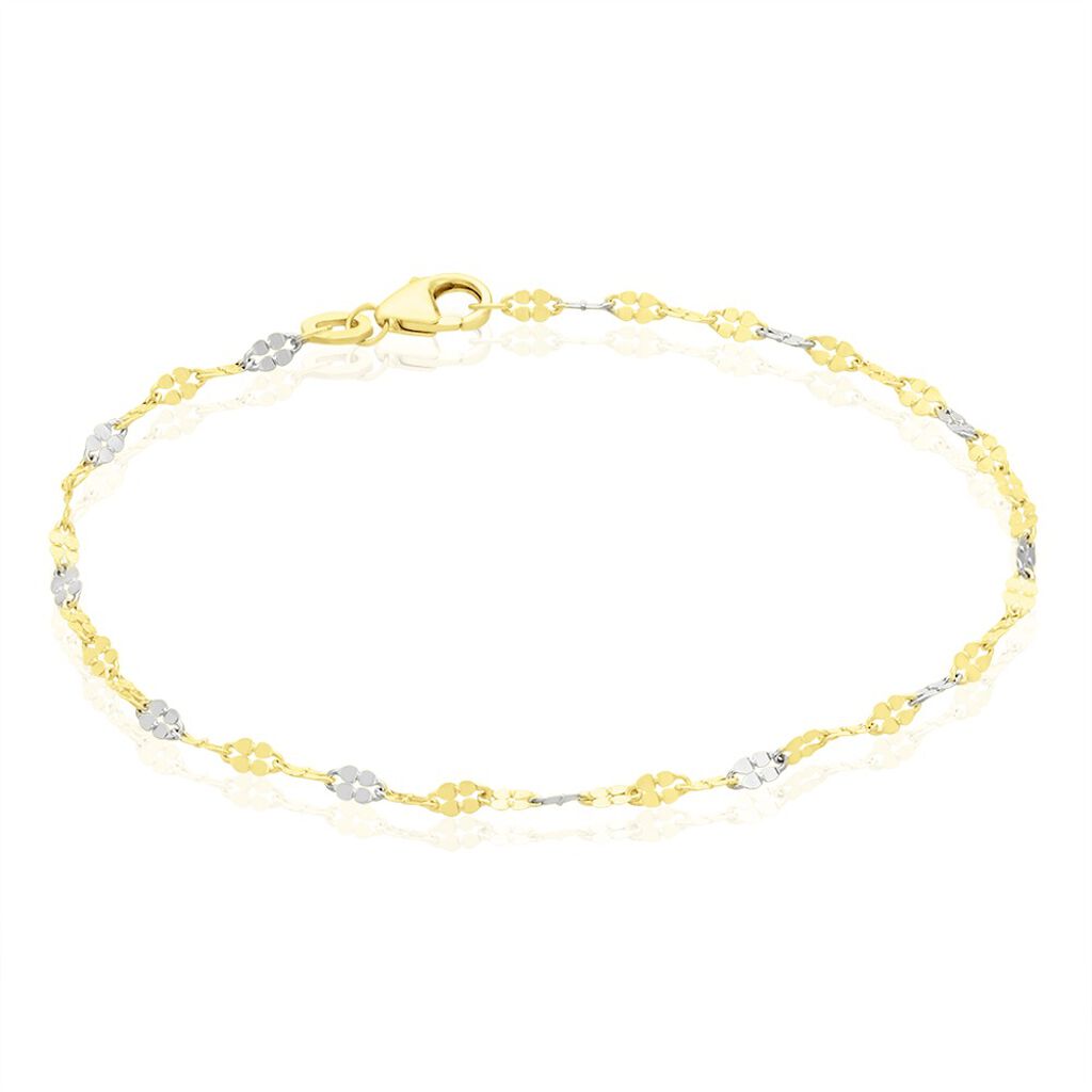 🦚 Damenarmband Gold 375 Bicolor , Armband ohne Stein