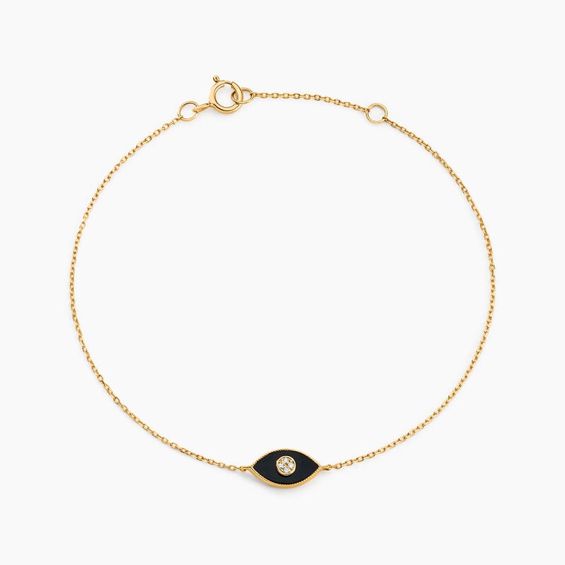Bracelet Anubis Or Jaune Onyx Diamant - Spannringe Damen | OROVIVO