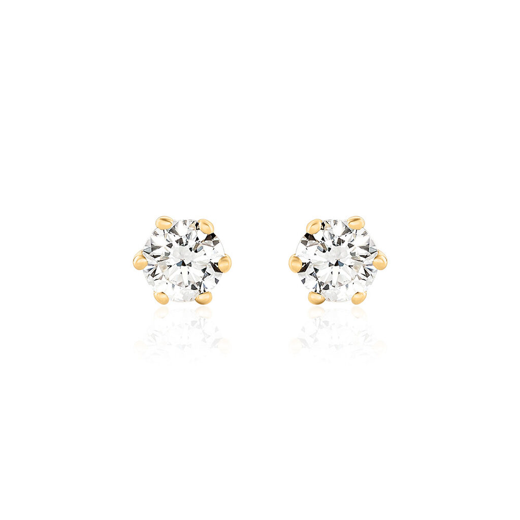 Sonate Damen Ohrstecker Gold 585 (14 Karat) Synthetischer Diamant Weiß 0,52 ct - Ohrstecker Damen | OROVIVO