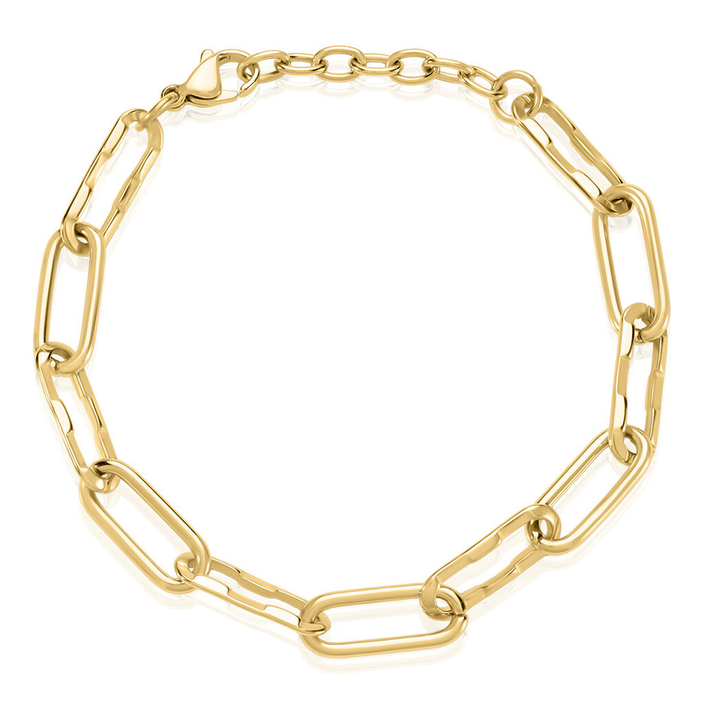 THREN Damen Armkette Edelstahl vergoldet B 8 mm, Armkette ohne Stein