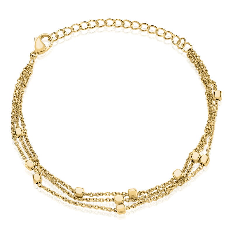 SELIN Damen Armband Edelstahl vergoldet Viereck B 1,5 mm - Armb&auml;nder mit Anh&auml;nger Damen | OROVIVO