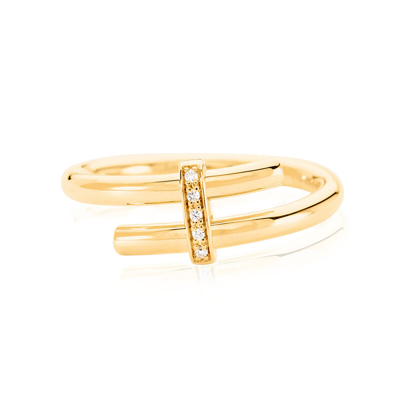 KRISTIN Damen Ring Gold 375 (9 Karat) Diamant Weiß 0,02 ct - Ringe mit Stein Damen | OROVIVO