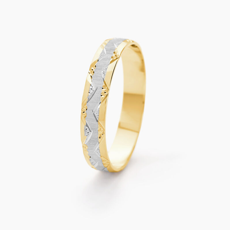 Alliance Clotilde Demi Jonc Classique Or Bicolore - Spannringe Unisex | OROVIVO