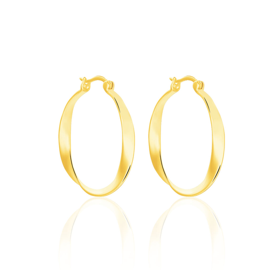 SISSI Damen Creolen Silber vergoldet 925 B 3 mm, Creolen ohne Stein