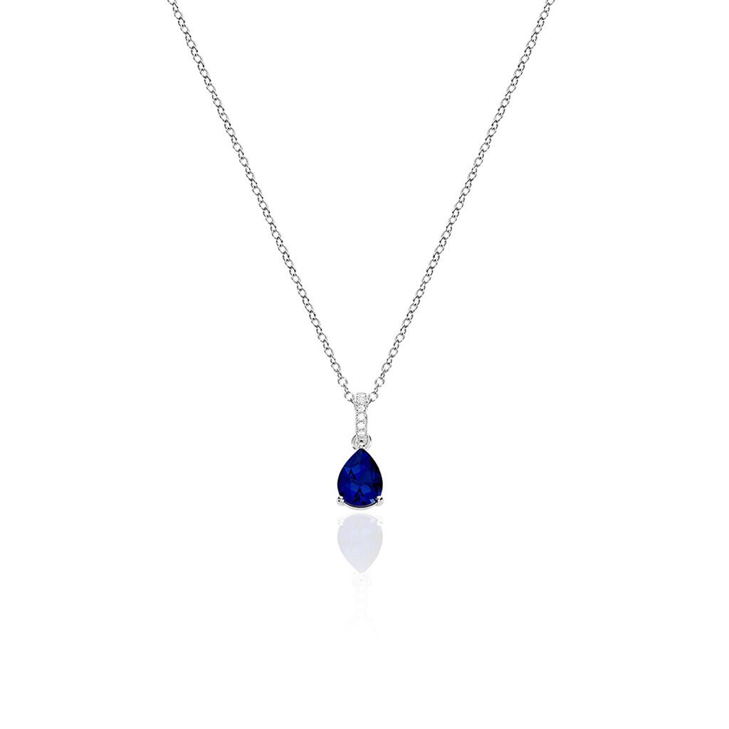 TALIDA Damen Collier Silber 925 Zirkonia Blau