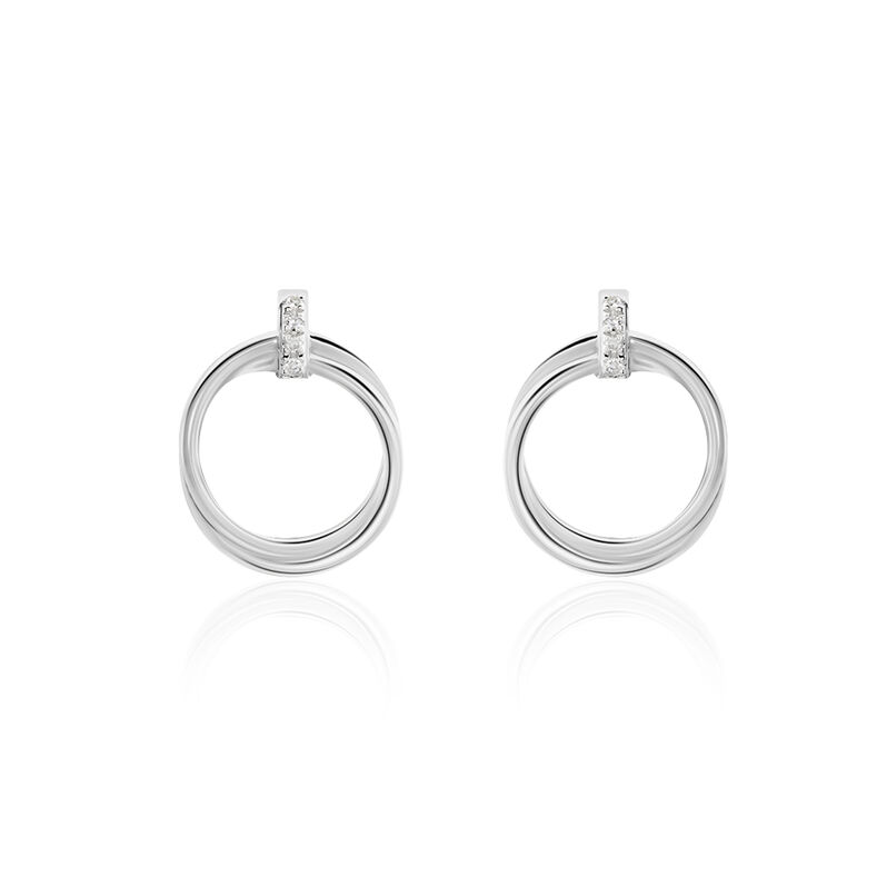 Boucles D'oreilles Humbertina Or Weiss Diamant - Spannringe Damen | OROVIVO
