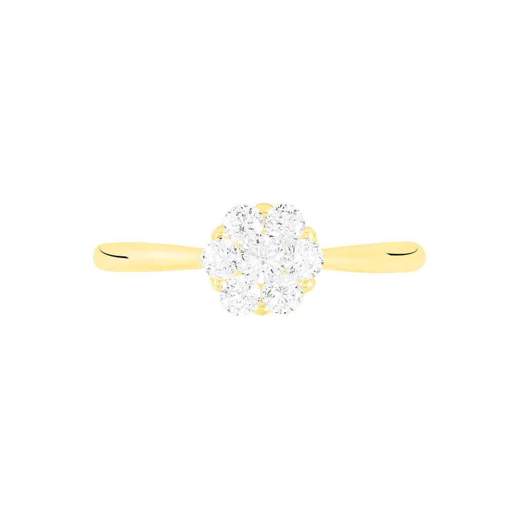 Damenring Gold 375 Zirkonia Blume Timea - Hochzeitsringe Damen | OROVIVO