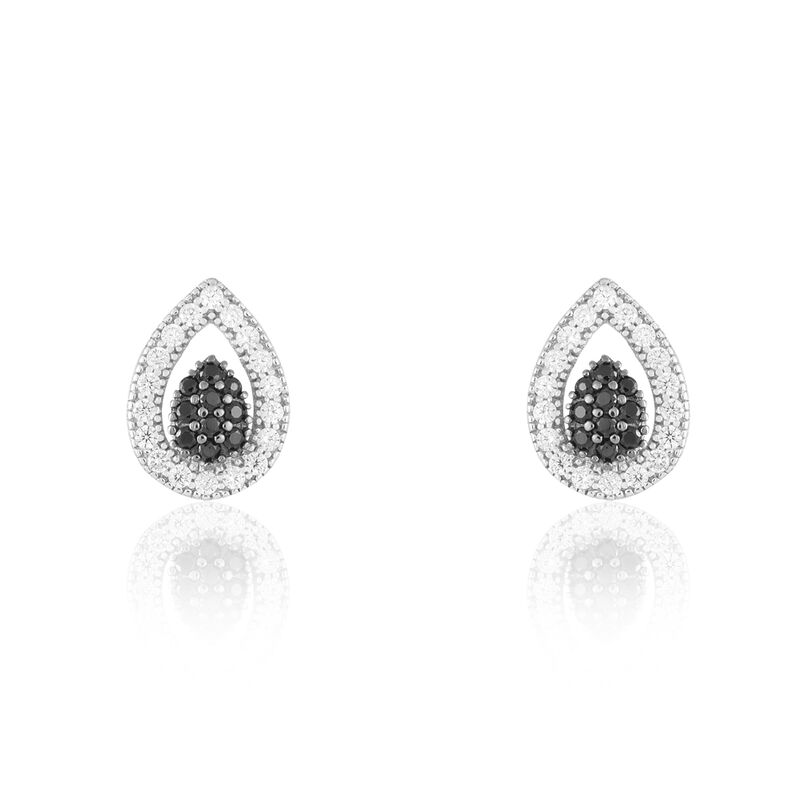 Boucles D'oreilles Puces Star Or Blanc Oxyde De Zirconium - Spannringe Damen | OROVIVO