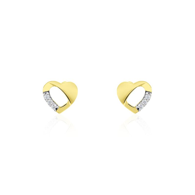 Kinder Ohrstecker Gold 333 Zirkonia Herz - Ohrstecker Kinder | OROVIVO