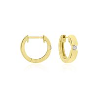 Damen Creolen Gold 375 Diamant 0,07ct Kreis Valencia 12,00mm 