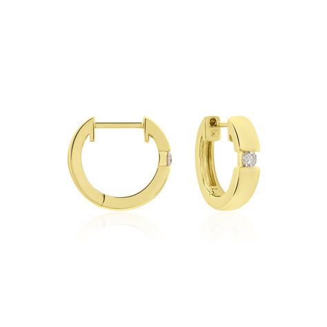 Damen Creolen Gold 375 Diamanten 0,07ct Kreis Valencia - Creolen Damen | OROVIVO