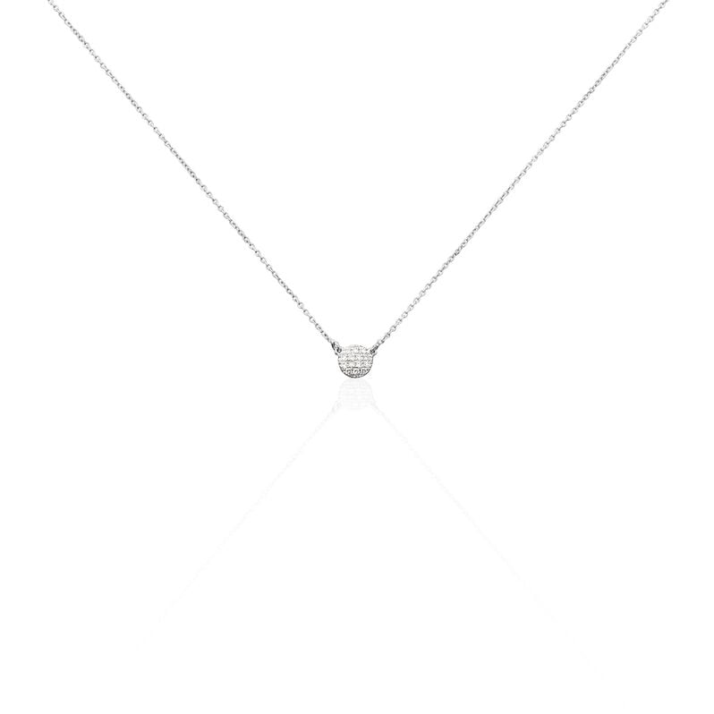 Damen Collier Weißgold 375 Diamant 0,07ct Ball Alias 0,46mm - Halsketten Damen | OROVIVO
