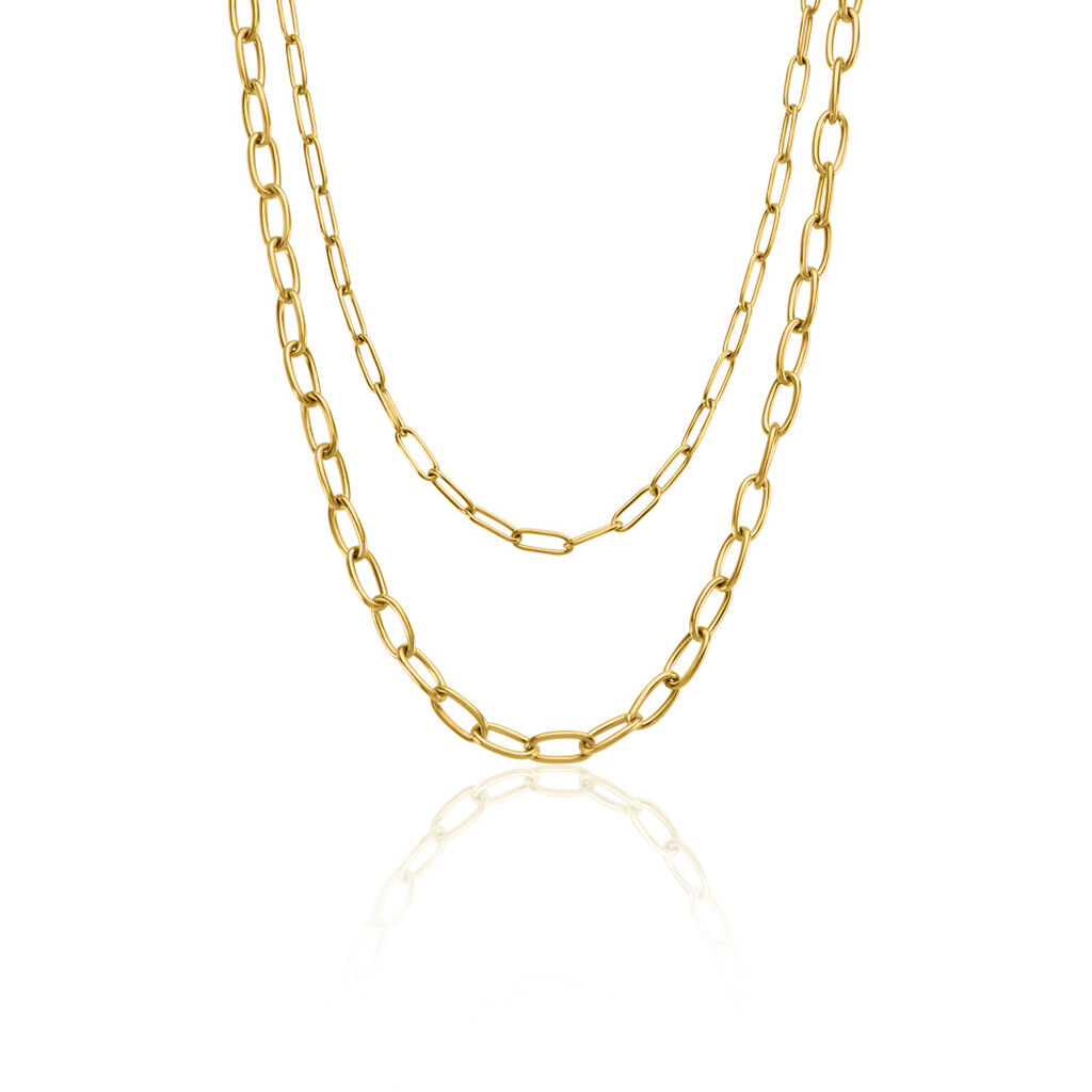 BRANDA Damen Collier Edelstahl vergoldet, Collier ohne Stein