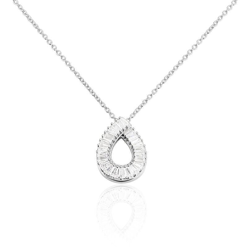 DROP Damen Collier Silber 925 Zirkonia Wei&szlig; 1,98 ct Tropfen - Halsketten Damen | OROVIVO