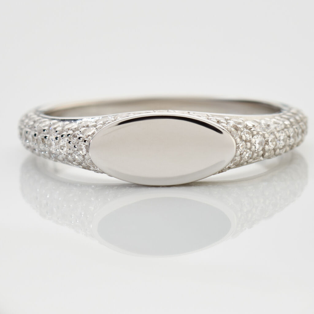 NOOR Damen Ring Silber 925 Zirkonia Wei&szlig; 0,16 ct Oval