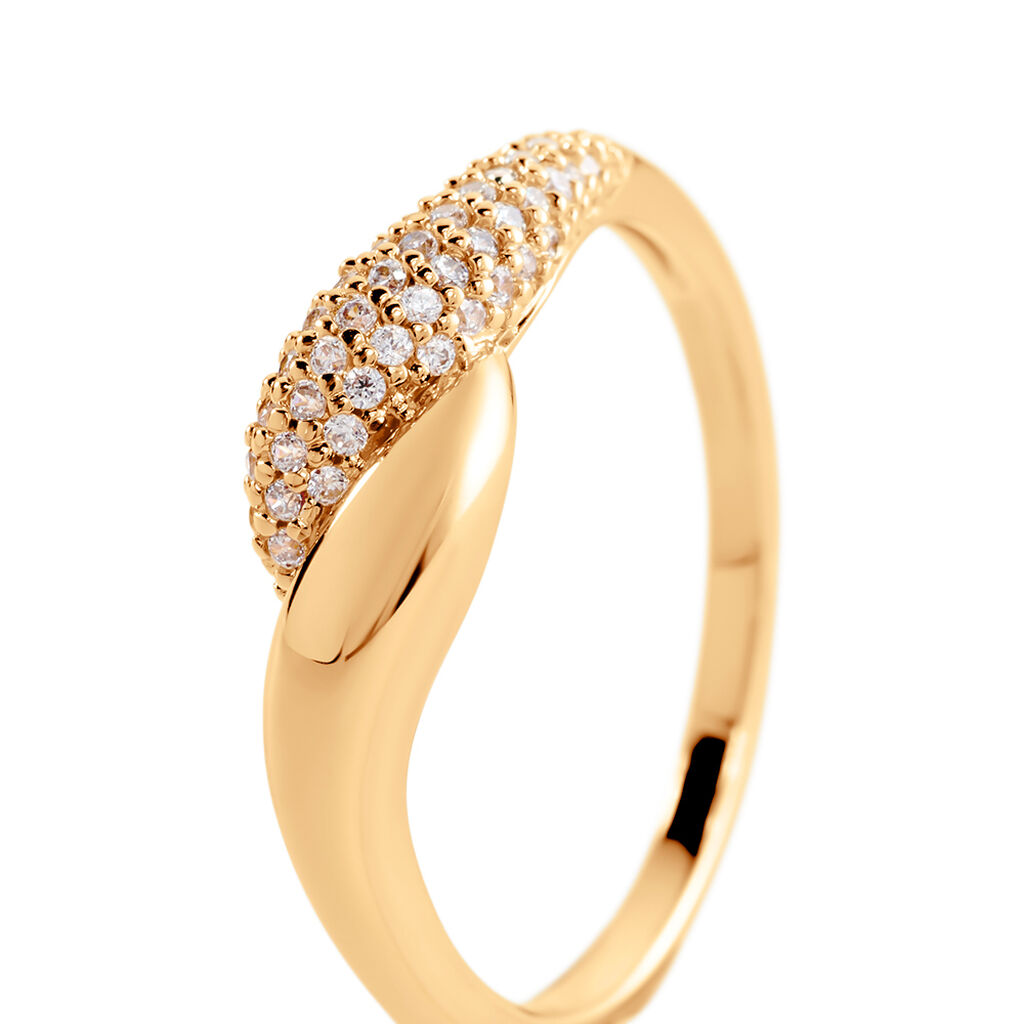 CELIA Damen Ring Vergoldet Zirkonia Wei&szlig; B 5 mm