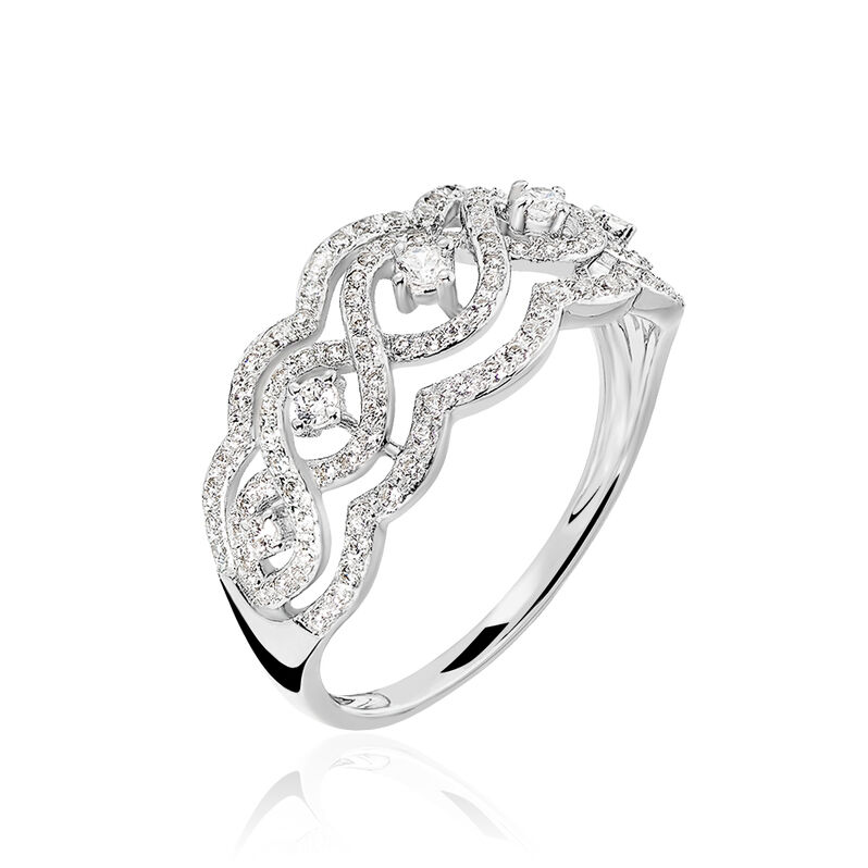 Bague Or Blanc Oxyde De Zirconium - Spannringe Damen | OROVIVO