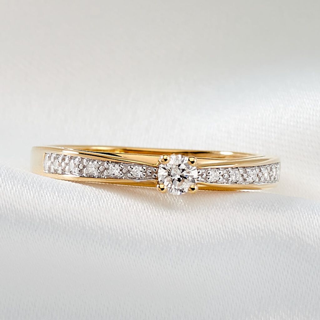 Damen Ring Gold 375 Diamant 0,21ct Imposa  - Verlobungsringe Damen | OROVIVO