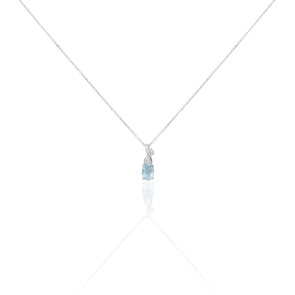 Collier Or Weiss Emmelyne Et Topaze - Spannringe Damen | OROVIVO