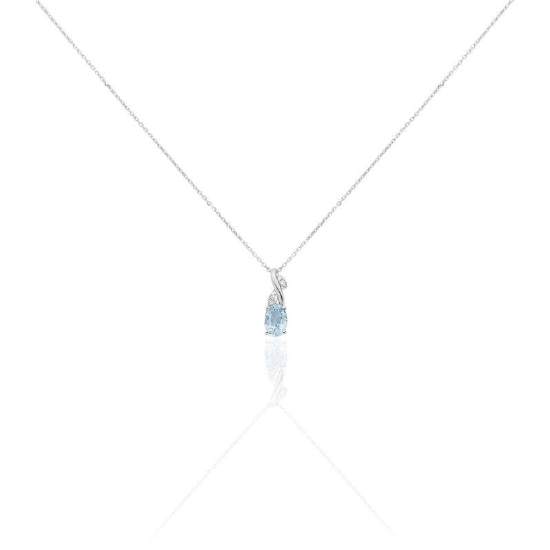 Collier Or Weiss Emmelyne Et Topaze - Spannringe Damen | OROVIVO