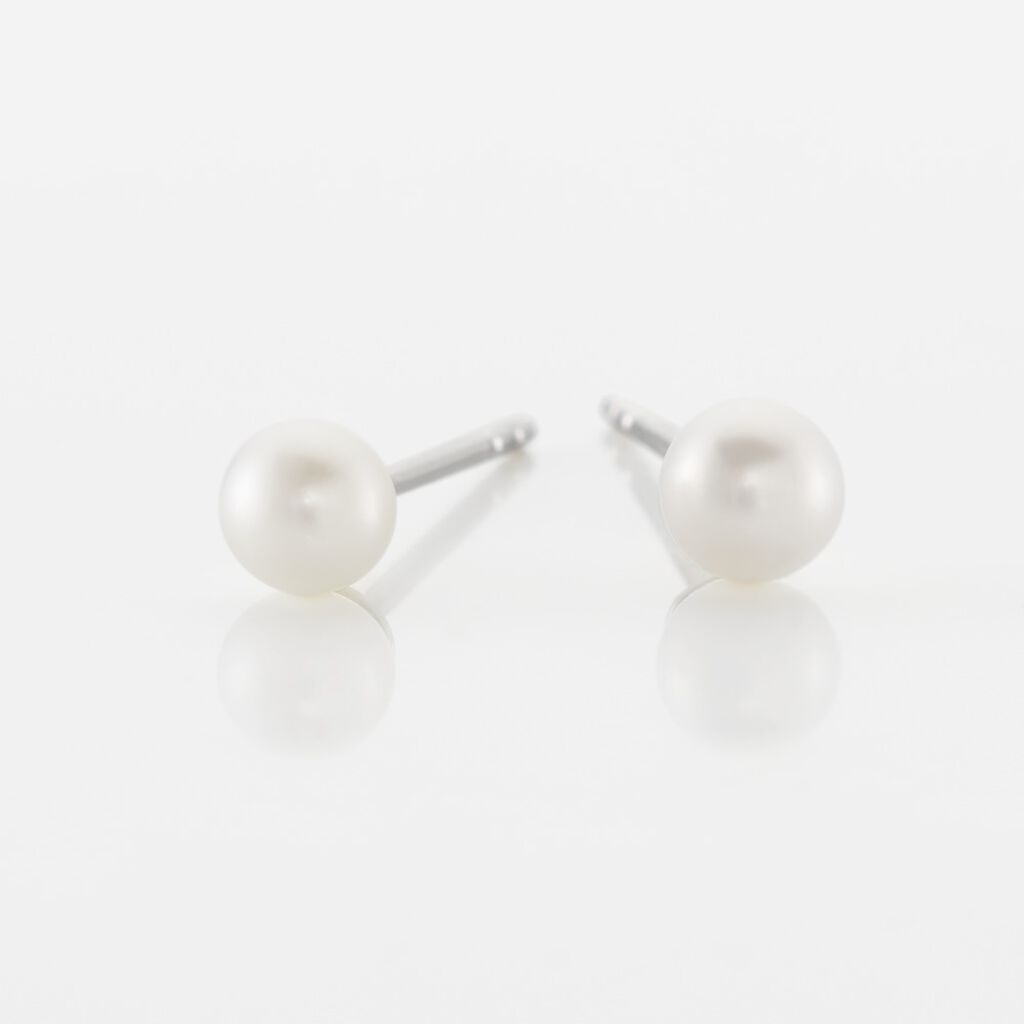 Damen Perlenohrringe Silber 925 Zuchtperlen 4-5mm - Ohrstecker Damen | OROVIVO