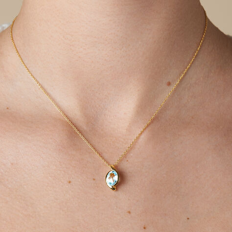 Damen Halskette Gold 333 Blauer Topas  - Halsketten Damen | OROVIVO