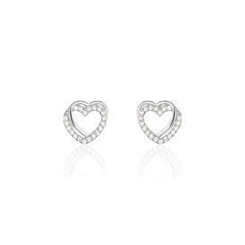 Damen Ohrstecker Silber 925 Zirkonia Herz - Ohrstecker Damen | OROVIVO