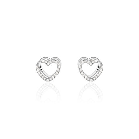 Damen Ohrstecker Silber 925 Zirkonia Herz - Ohrstecker Damen | OROVIVO