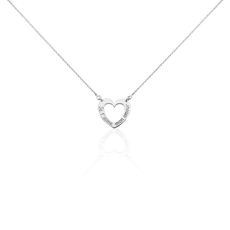 Collier Argent Rhodie Vivia Cœur Ajoure Message - Spannringe Damen | OROVIVO