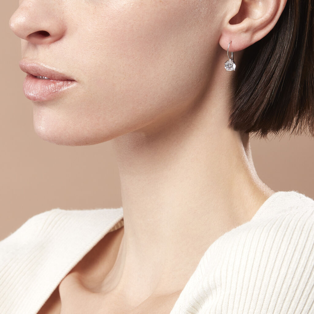 Damen Ohrringe Lang Silber 925 Zirkonia  - Ohrhänger Damen | OROVIVO