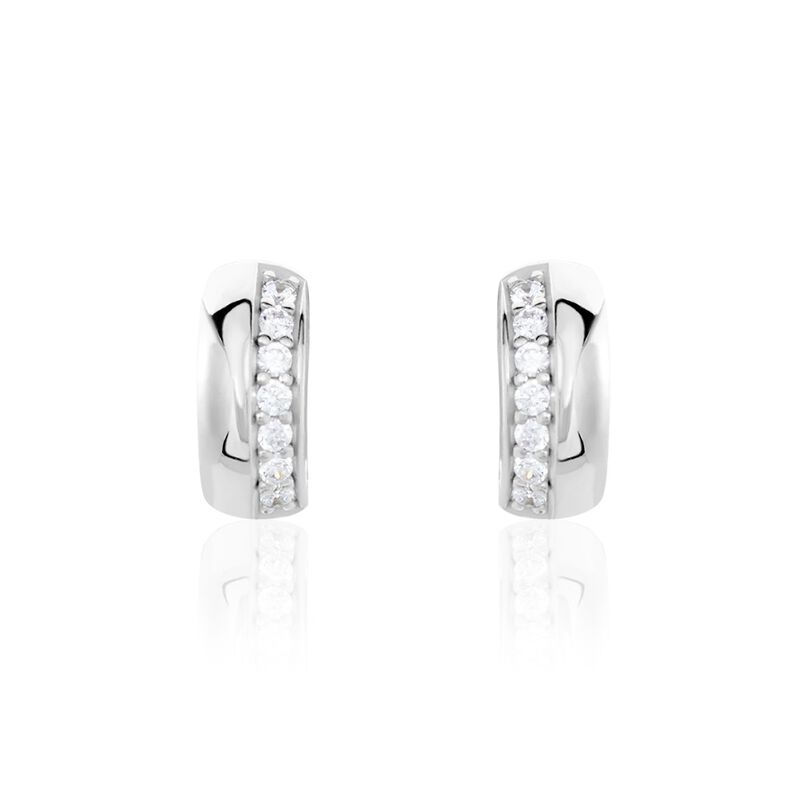 Damen Steckcreolen Silber 925 Zirkonia  - Creolen Damen | OROVIVO
