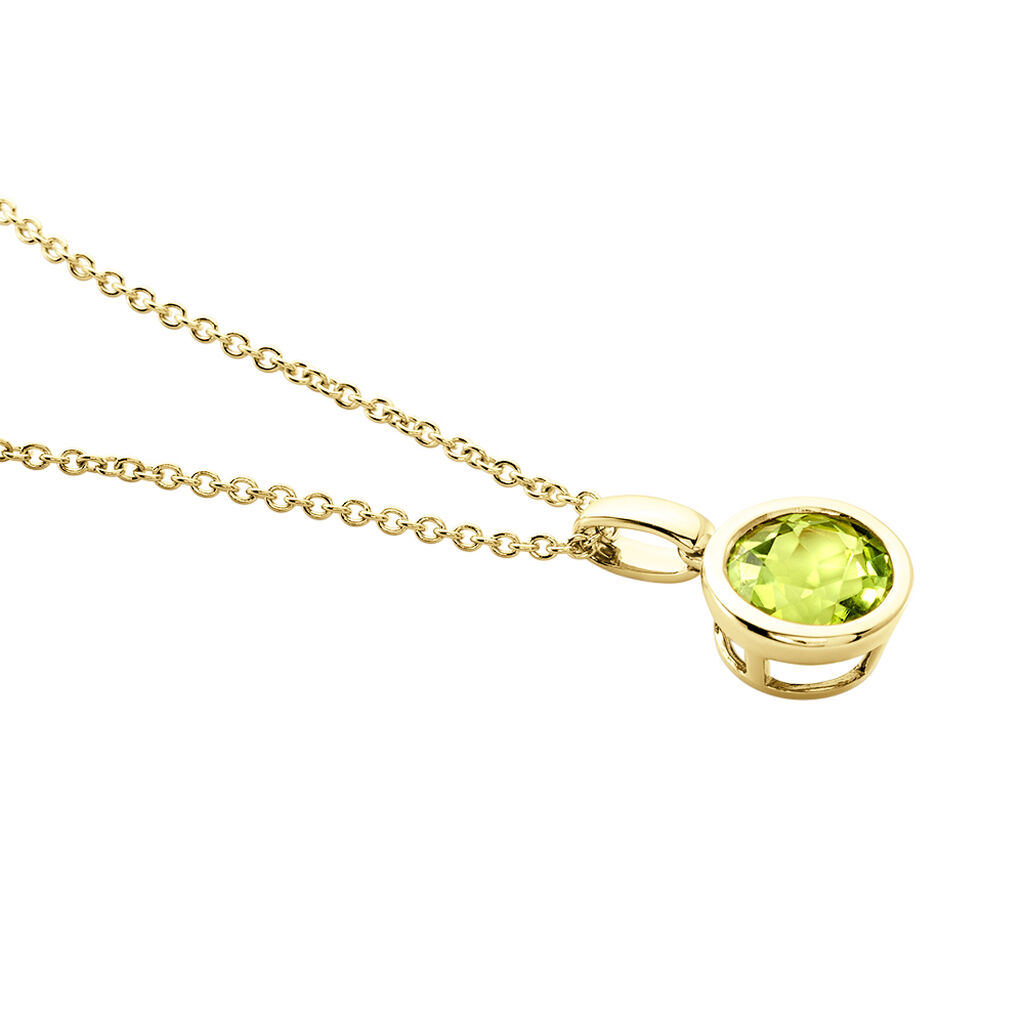 Damen Collier Gold 375 Peridot Grün 1,28ct Oval Soleia - Halsketten Damen | OROVIVO