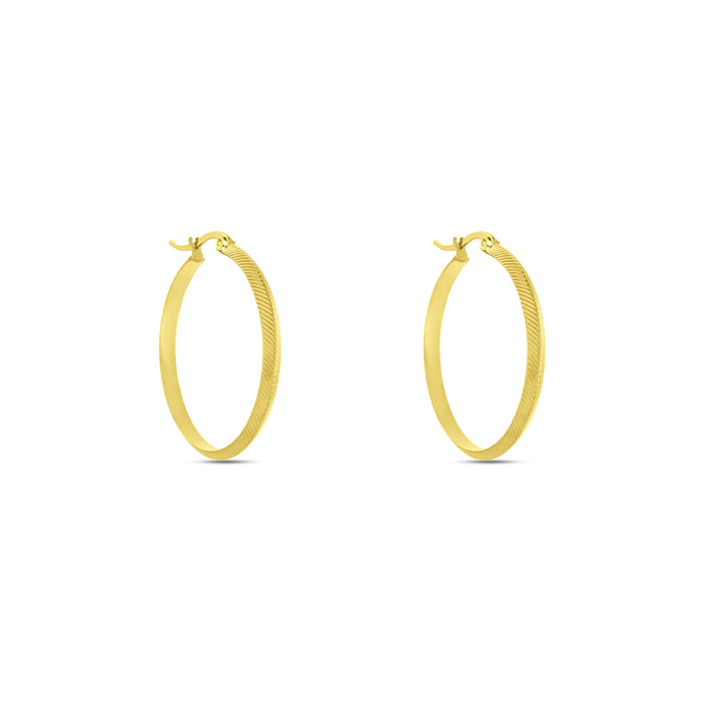 TOPKA 1 Damen Creolen Edelstahl vergoldet