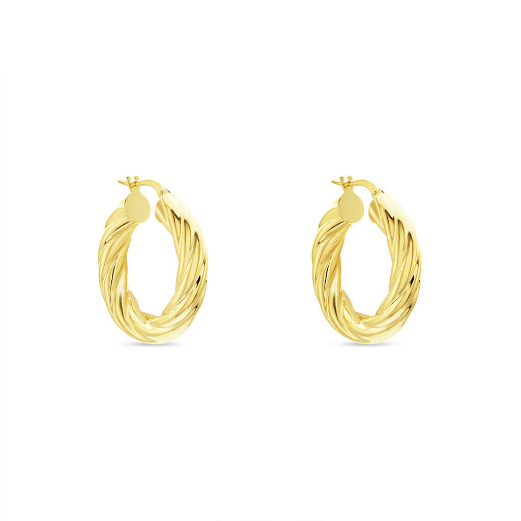 Damen Creolen Gold 375 gedreht Croissant Mella  - Sommerschmuck Damen | OROVIVO