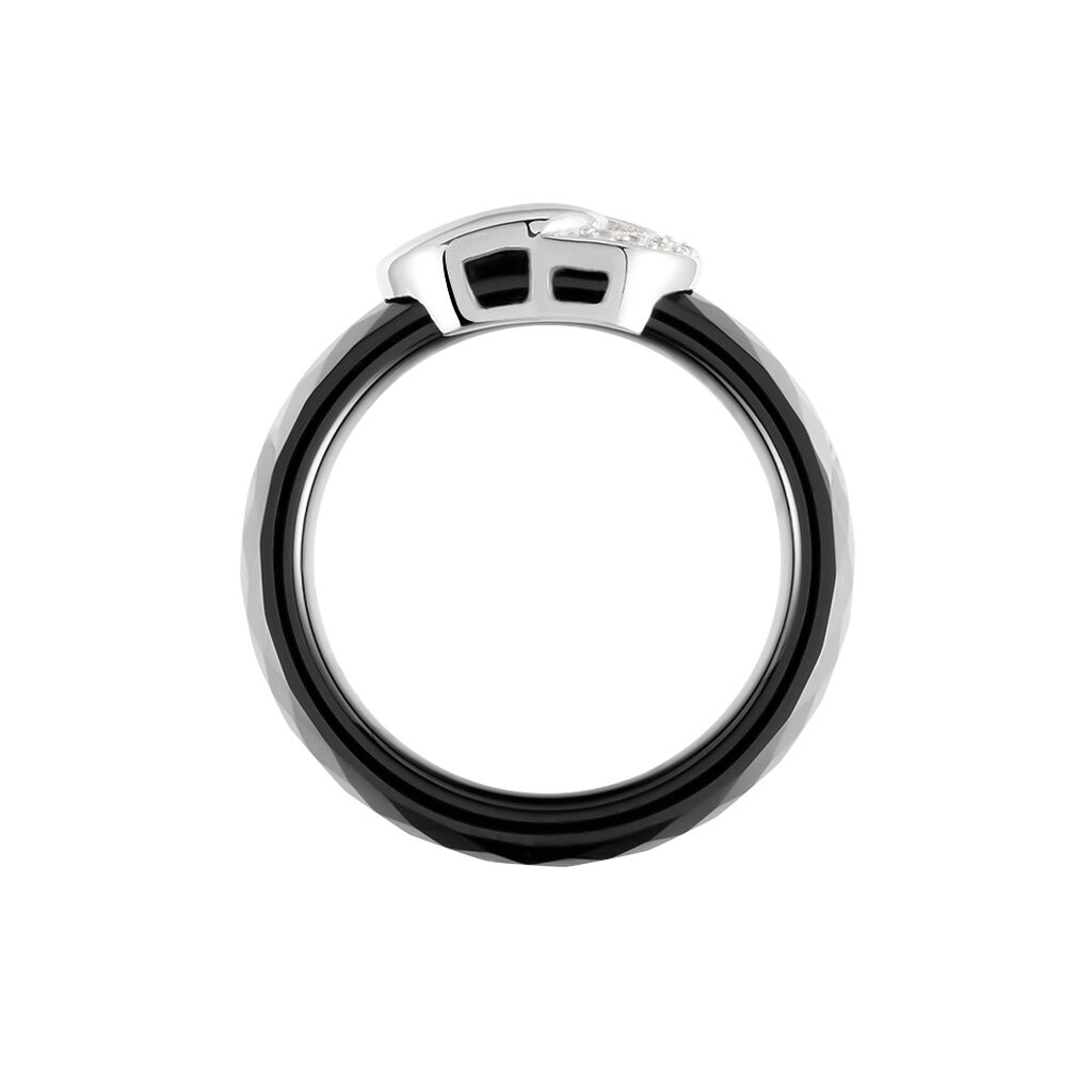 Bague Argent Blanc Valérie Oxyde De Zirconium Et Céramique - Spannringe Damen | OROVIVO
