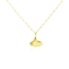 Damen Halskette Edelstahl Vergoldet Blatt 46 cm - Ketten mit Anhänger Damen | OROVIVO