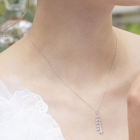 Damen Halskette Weißgold 375 Zirkonia - Halsketten Damen | OROVIVO