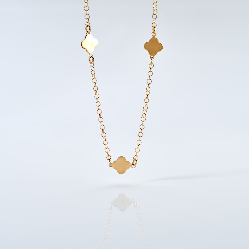 KALEA Damen Collier Silber vergoldet 925 Blume B 2,2 mm