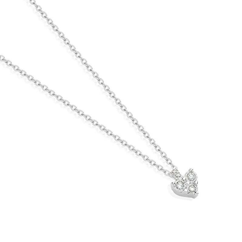 VIRELLE Damen Collier Wei&szlig;gold 585 (14 Karat) Diamant Wei&szlig; 0,01 ct Herz - Halsketten Damen | OROVIVO
