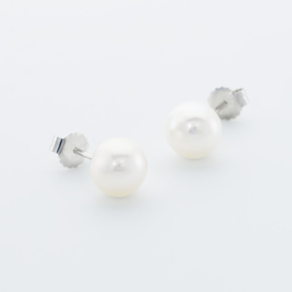 Damen Perlenohrringe Silber 925 Zuchtperlen 9-10mm - Ohrstecker Damen | OROVIVO