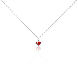 Kinder Halskette Silber 925 Glasstein Herz - Herzketten  | OROVIVO