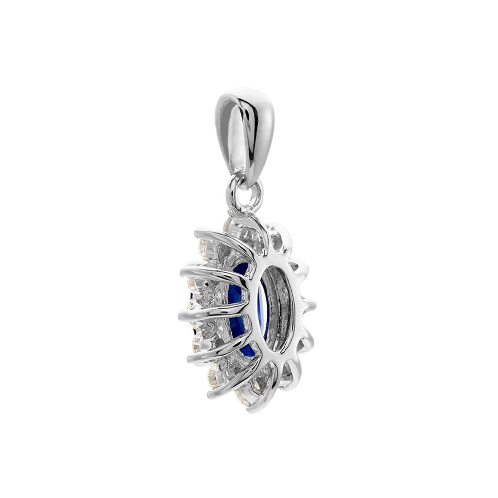 Kate Damen Anhänger Weißgold 375 (9 Karat) Saphir Blau 0,57 ct Oval - Schmuckanhänger Damen | OROVIVO