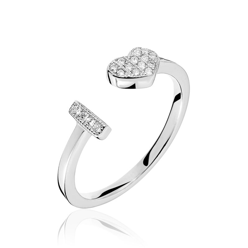 Bague Tiama Argent Blanc Oxyde De Zirconium - Spannringe Damen | OROVIVO