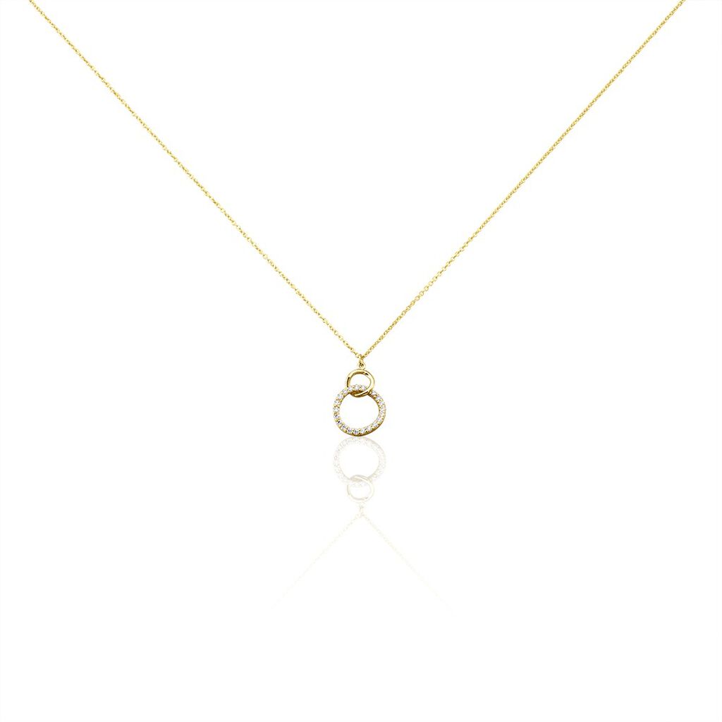 SAVANNA Damen Collier Gold 375 (9 Karat) Zirkonia Wei&szlig;