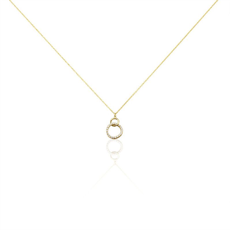 SAVANNA Damen Collier Gold 375 (9 Karat) Zirkonia Wei&szlig; - Halsketten Damen | OROVIVO