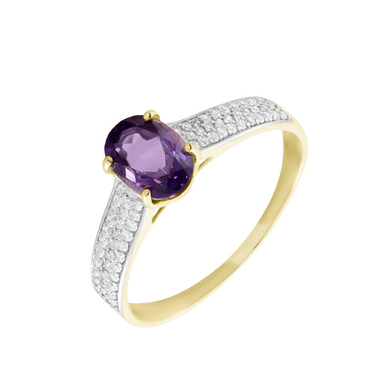 Bague Solitaire Crista Or Jauneamethyste Et Oxyde - Spannringe Damen | OROVIVO