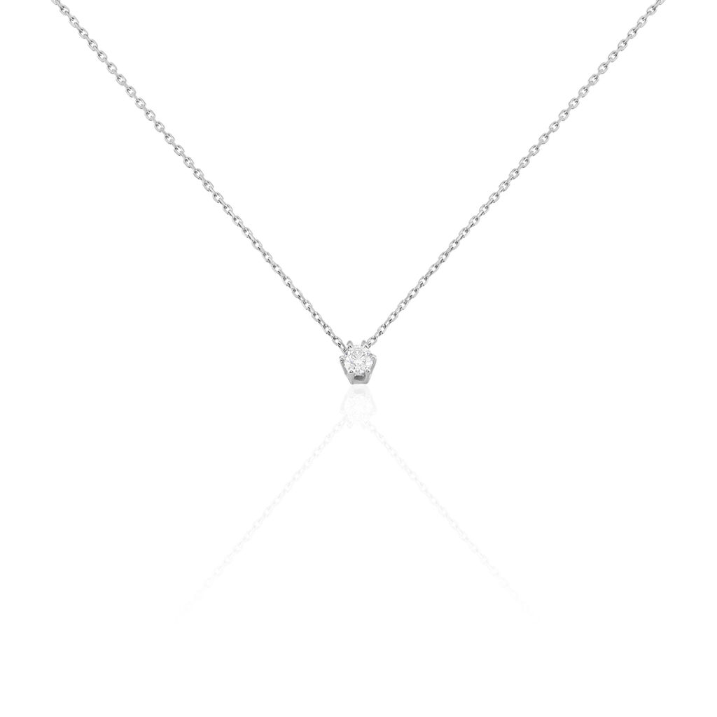 ROME Damen Collier Weißgold 750 (18 Karat) Diamant Weiß 0,2 ct, Collier mit Stein