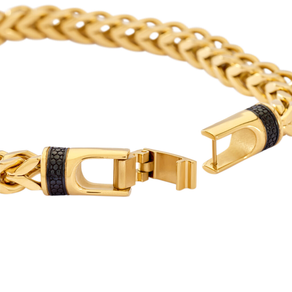 ASHER Herren Armkette Edelstahl Bicolor B 8 mm