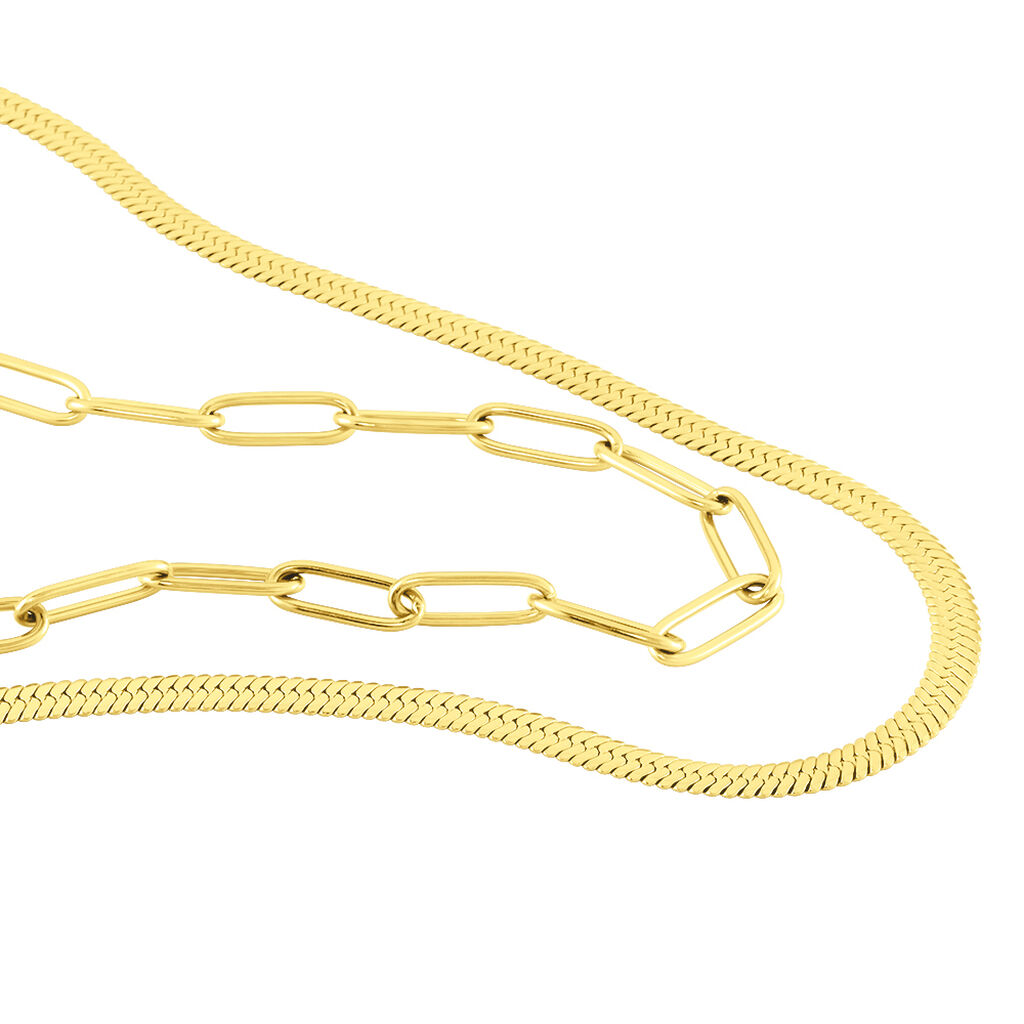 VERIGA Damen Collier Edelstahl vergoldet B 4 mm