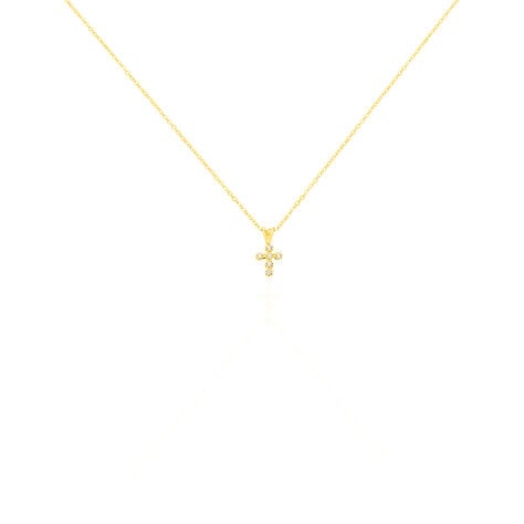 Familie Collier Gold 375 Zirkonia Religiöses Kreuz Enke - Halsketten Familie | OROVIVO